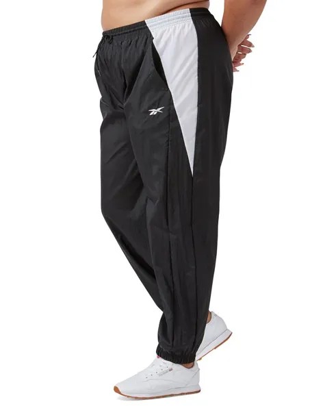 Тканые спортивные брюки больших размеров без застежки с логотипом Reebok, черный