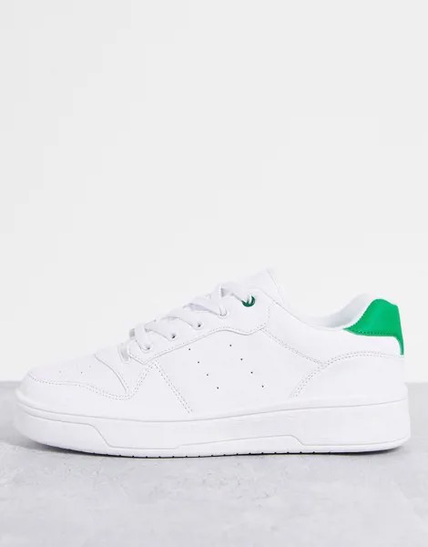 Белые/зеленые кроссовки на шнуровке Truffle Collection-Белый