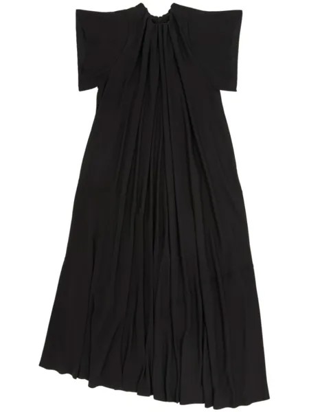 MM6 Maison Margiela присборенное платье макси с короткими рукавами, черный