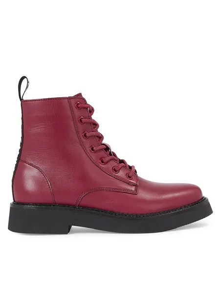 Ботильоны Tommy Jeans Tjw Lace Up Flat, вишневый/бордовый