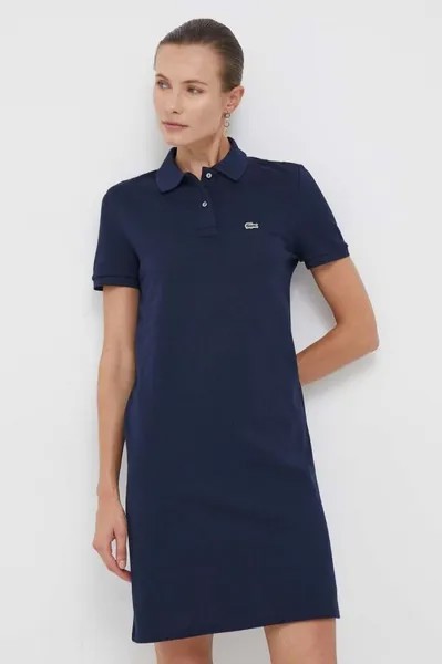 Хлопковое платье Lacoste, темно-синий