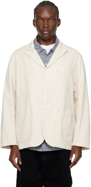 Кремового цвета однобортный пиджак Engineered Garments