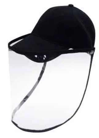 Хлопковая кепка черного цвета с козырьком. Оригинальное дополнение аксессуара - съемный экран.