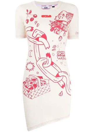 Gcds платье-футболка асимметричного кроя