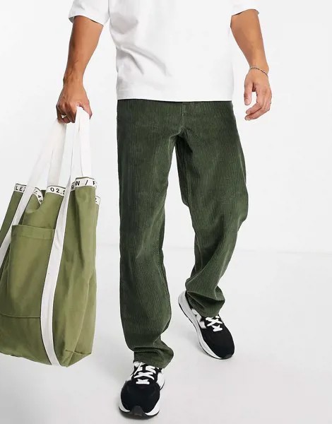 Свободные вельветовые джинсы цвета хаки ASOS DESIGN-Зеленый цвет