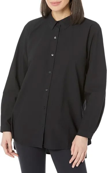 Классическая рубашка с воротником Eileen Fisher, черный