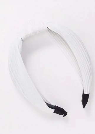 Эксклюзивный белый ободок на голову с декоративным узлом My Accessories London