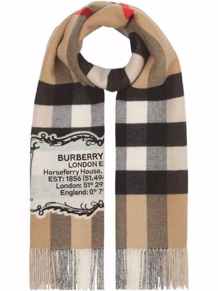 Burberry кашемировый шарф в клетку Vintage Check