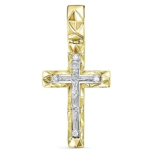 Крестик Бриллианты Костромы, красное золото, 585 проба, бриллиант