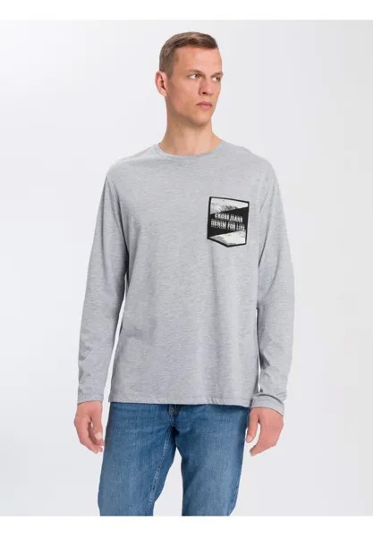 Рубашка с длинным рукавом CROSS JEANS T-SHIRTS (LANGARM) T-SHIRT, цвет grey-melange