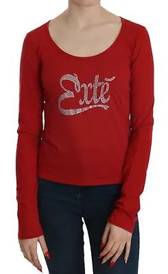 EXTE Свитер-блузка с длинными рукавами и красными кристаллами IT38/US4/XS Рекомендуемая розничная цена 200 долларов США