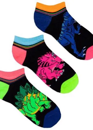 Носки Lunarable, 3 пары, размер 35-39, черный, розовый, зеленый, синий