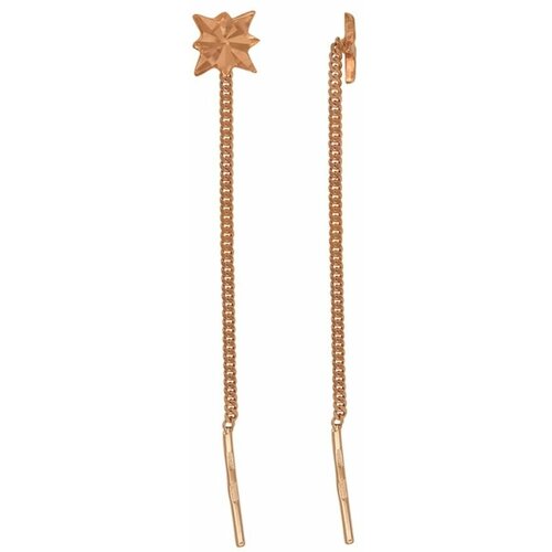 Серьги цепочки UVILERS, красное золото, 585 проба, золотой