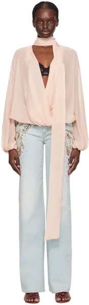 Розовая прозрачная блузка Blumarine