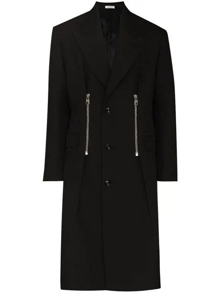 Alexander McQueen однобортное пальто с молниями