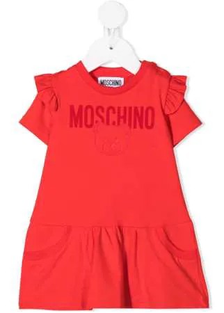 Moschino Kids платье из джерси с логотипом