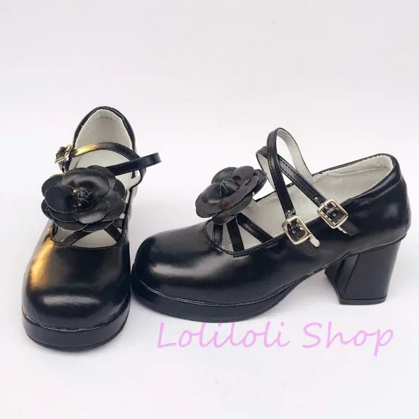Милые туфли принцессы в стиле Лолиты; loliloli yoyo; Японский дизайн; Черные Яркие Кожаные высокие сапоги на шнуровке; Большие размеры; an6114-6663