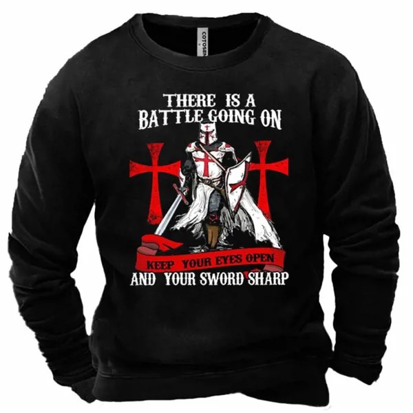 Мужская толстовка с принтом Templar Shield Cross