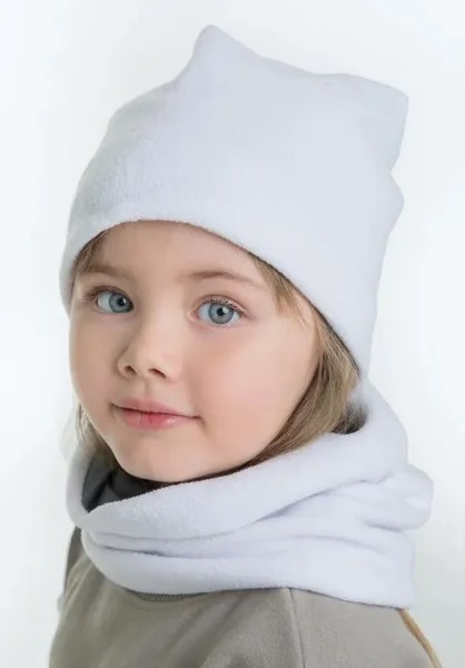 Комплект Bambinizon шапка и снуд, из флиса, белый