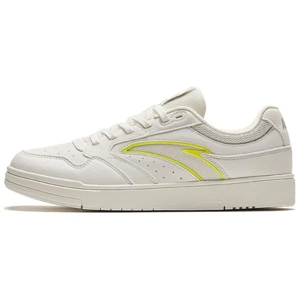 Кроссовки ANTA Skateboarding Shoes Women's Low-top White/Volt/Light Lemon Twist/Black, белый/черный