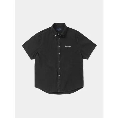 Рубашка thisisneverthat, Washed Denim S/S Shirt, размер M, черный
