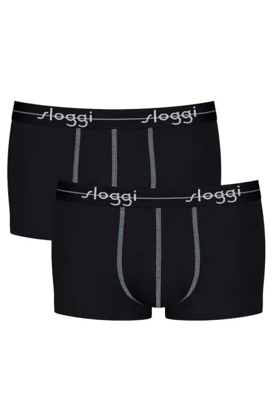 Боксеры с логотипом на талии, 2 пары Sloggi, черный