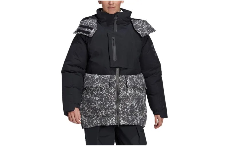 Пуховик женский черный Adidas