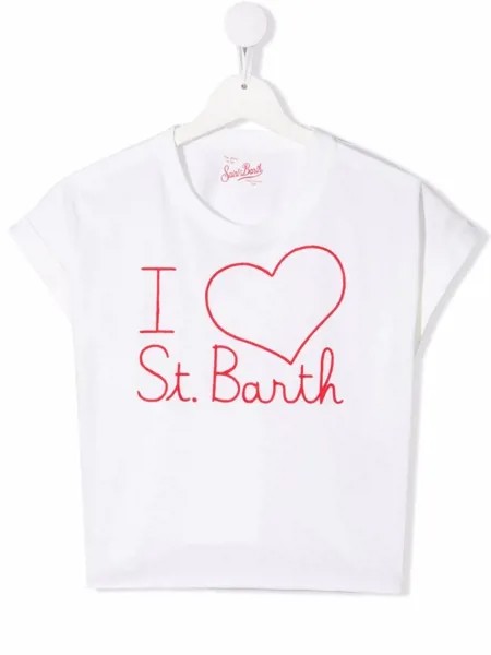 MC2 Saint Barth Kids футболка с вышитым логотипом