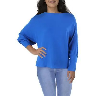 Anne Klein Женская синяя рубашка с вырезом лодочкой в рубчик, пуловер, свитер, топ XXL BHFO 8790