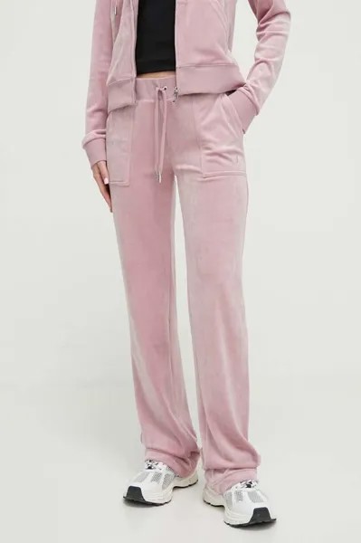 Велюровые спортивные штаны Juicy Couture, розовый