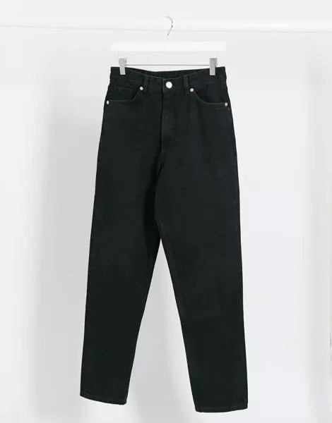 Черные джинсы с завышенной талией Monki Taiki