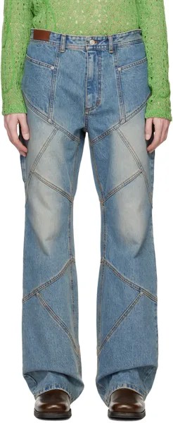 Синие джинсы с ремешком на пуговицах Andersson Bell