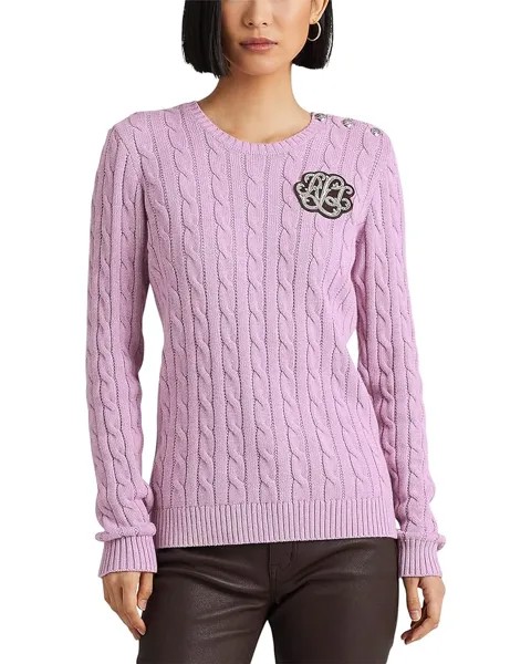 Свитер LAUREN Ralph Lauren Petite Button Trim Cable Knit Sweater, цвет Scottish Primrose Heather