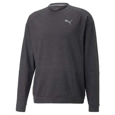 Puma Train Cloudspun Crew Neck Long Sleeve Athletic T-Shirt Mens Black Casual To