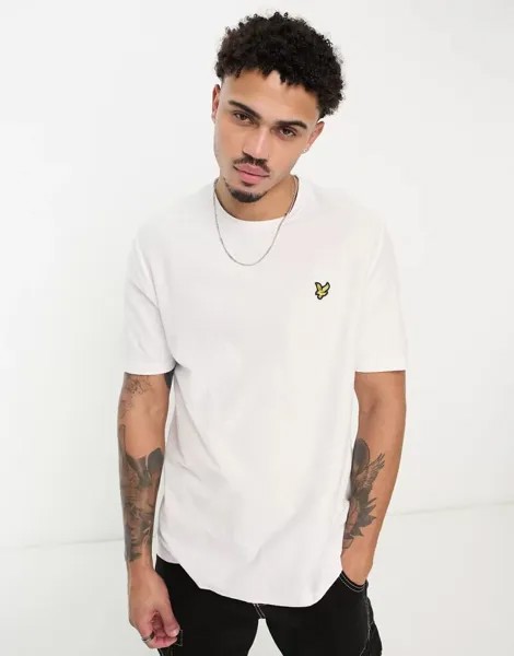 Белая футболка в рубчик Lyle & Scott Vintage Ridge