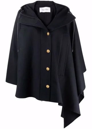 Valentino пальто асимметричного кроя с капюшоном