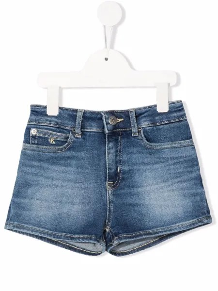 Calvin Klein Kids джинсовые шорты с нашивкой-логотипом