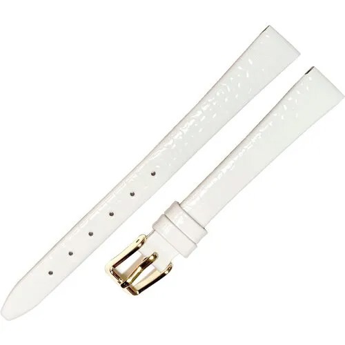 Ремешок 1003-02-1-0 Piton ЛАК Белый кожаный ремень 10 мм лаковый для часов наручных из натуральной кожи лакированный женский