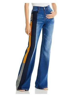 Женские синие джинсы HELLESSY с карманами и застежкой-молнией Flair с эффектом выцветания и бакенбардами с высокой талией 10