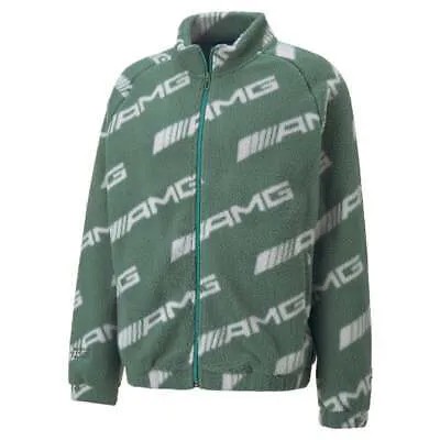 Puma Mapf1 Aop Fleece FullZip Jacket Мужская зеленая повседневная спортивная верхняя одежда 534896