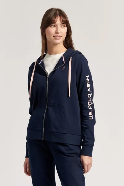 Женская толстовка на молнии с логотипом U.S. Polo Assn, синий