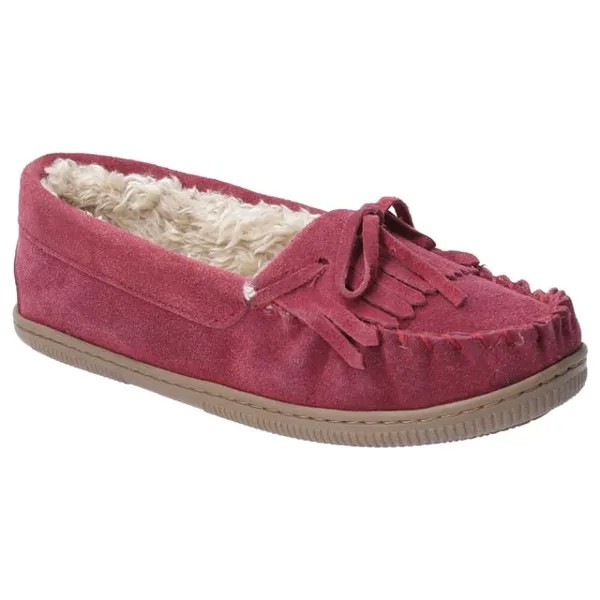 Женские кожаные тапочки Addy без шнуровки Hush Puppies, бургундия