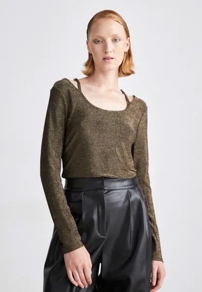 Свитшот DKNY CUT OUT TOP, цвет dark gold/black