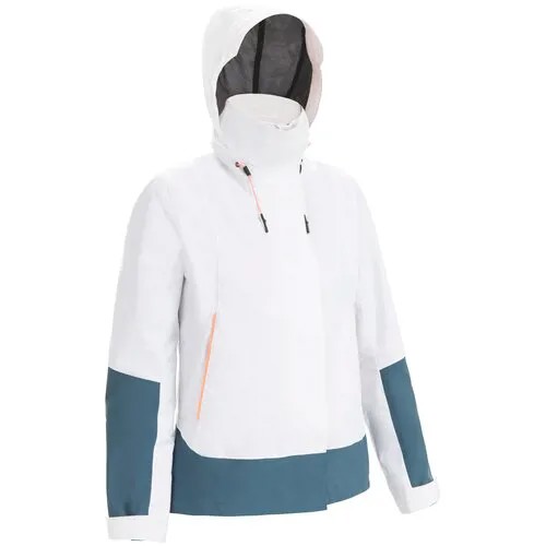 Куртка женская SAILING 300 для яхтинга, размер: M, цвет: Белоснежный/Сине-Серый/Кораллово-Оранжевый TRIBORD Х Декатлон