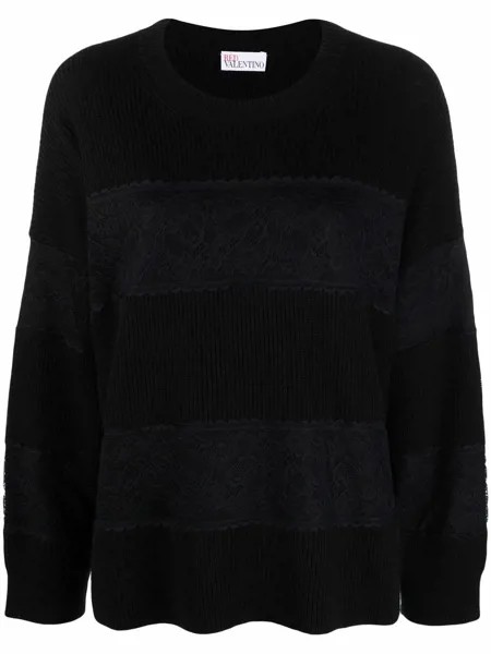 RED Valentino джемпер с кружевными вставками