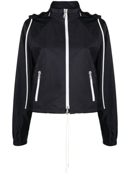 Moncler куртка с кулиской и капюшоном, синий