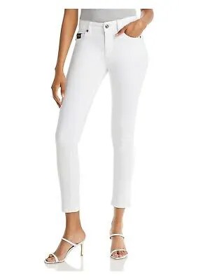 VERSACE JEANS COUTURE Женские белые зауженные джинсы до щиколотки с молнией на талии 24
