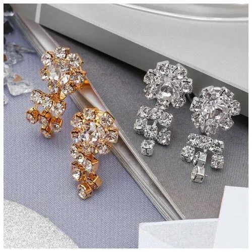 Серьги клипсы Queen Fair, белый