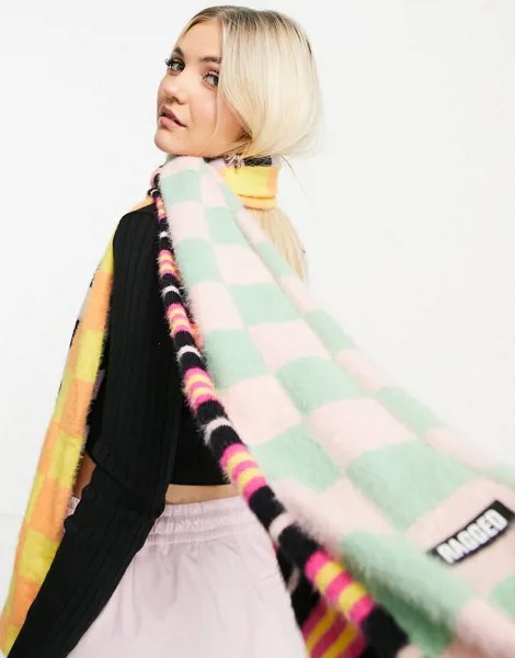 Пушистый шарф с комбинированным принтом The Ragged Priest-Разноцветный
