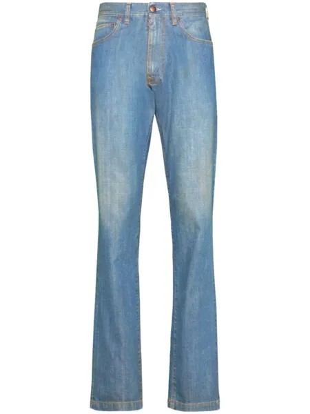 Maison Margiela джинсы Americana с подворотами, синий